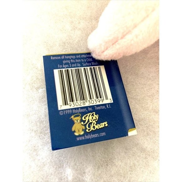 1999 PURITY Bear PINK Plush 8.5" Christmas Holy Bears Sacrament Series NEW, TAGS - Picture 7 of 8